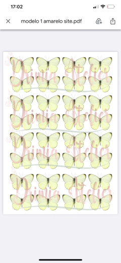 Borboletas 3 cm em tecido oxford para recorte na internet