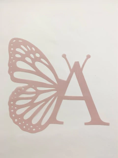 Aplique de borboleta voil vazada LETRA - 15 cm