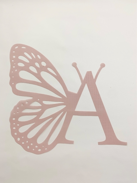 Aplique de borboleta voil vazada LETRA - 15 cm