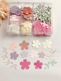 kit apliques com flores corte duplo e furo - loja online