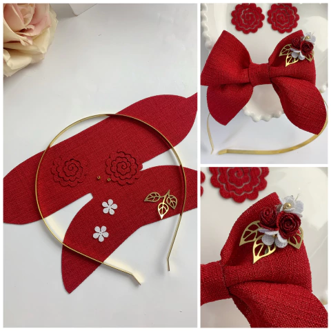 Kit arco laço e flores