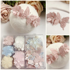 kit 420 apliques com flores e borboletas na internet