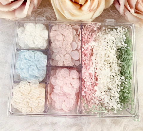 kit 500 apliques flores 3 tamanhos