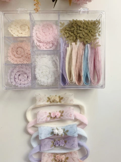 Kit Espiral e lacinhos estampadinho pra montar ,para bebês - comprar online