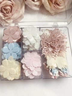 kit 420 apliques com flores e borboletas - Drimia