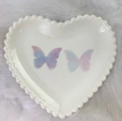 Aplique borboleta Tie Dye cetim e organza