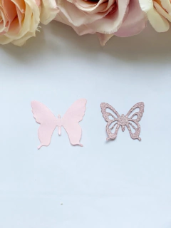 Aplique de borboleta vazada em lurex e cetim - Drimia