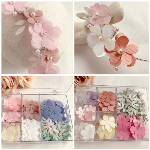 kit apliques com flores corte duplo e furo