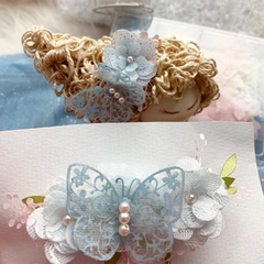 Aplique de borboleta em Cetim vazada + Organza - loja online