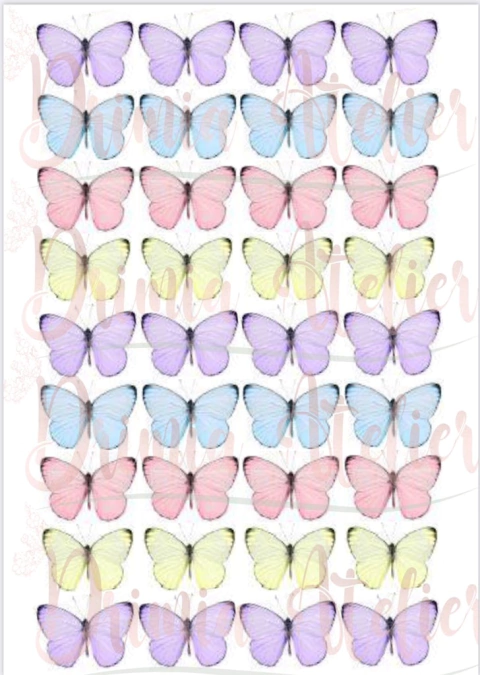 Borboletas 3 cm tafeta para recorte - Modelo 1