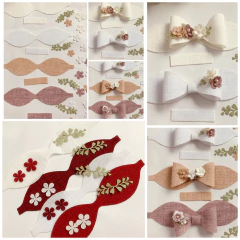 MINI LAÇO E FLORES PARA MONTAR EM LINHO - comprar online