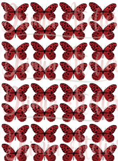 Borboletas de recorte 3cm VERMELHA