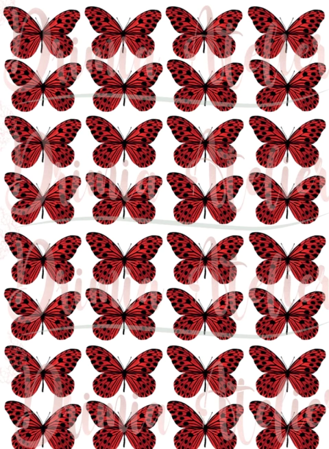 Borboletas de recorte 3cm VERMELHA