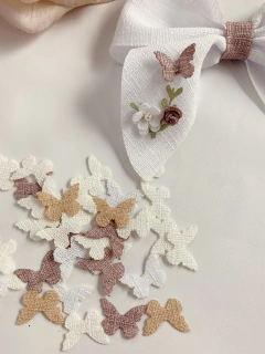 Aplique de MINI borboletas em LINHO - comprar online