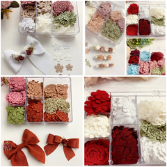 Kit mini flores e Espiral para montar em linho - loja online
