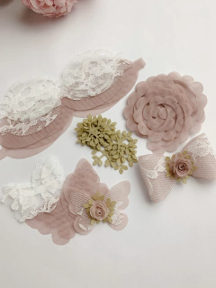 KIT LAÇO E FLORES E BORBOLETAS - Drimia