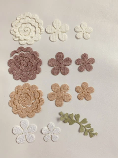 Kit mini flores e Espiral para montar em linho na internet