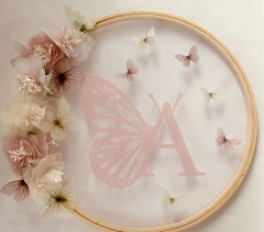 Aplique de borboleta voil vazada LETRA - 15 cm - comprar online