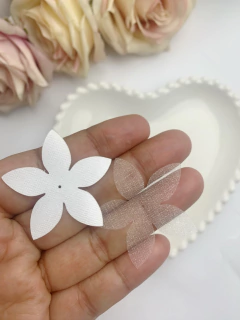 Aplique de flores em Cetim e organza - comprar online