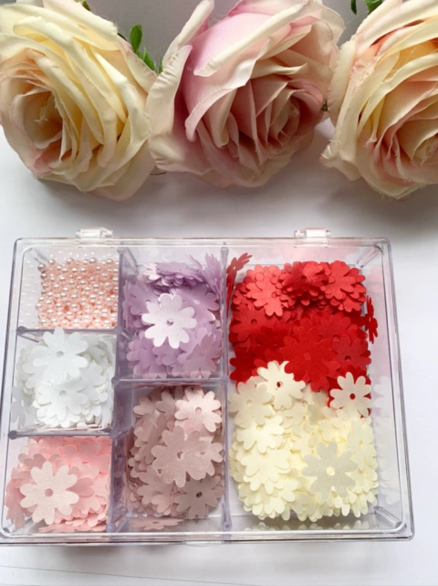 kit 800 flores em cetim 2cm