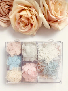 kit 420 apliques com flores e borboletas - loja online