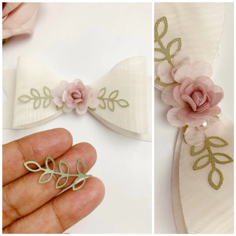 Recorte de raminho com 7 folhas vazada