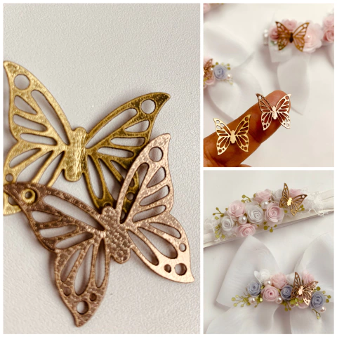 Borboleta Corino dourada modelo 60