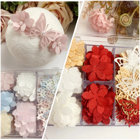 kit 420 apliques com flores e borboletas - comprar online