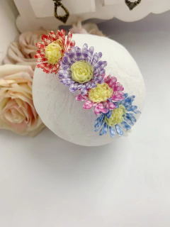 Flor espiral junina e miolo na internet