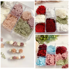 Kit mini flores e Espiral para montar em linho - Drimia