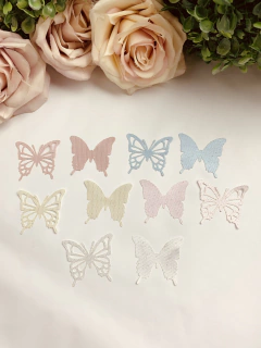 Imagem do kit 420 apliques com flores e borboletas