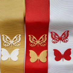 Aplique de borboleta vazada em gorgurao -Pacote com 3 cores