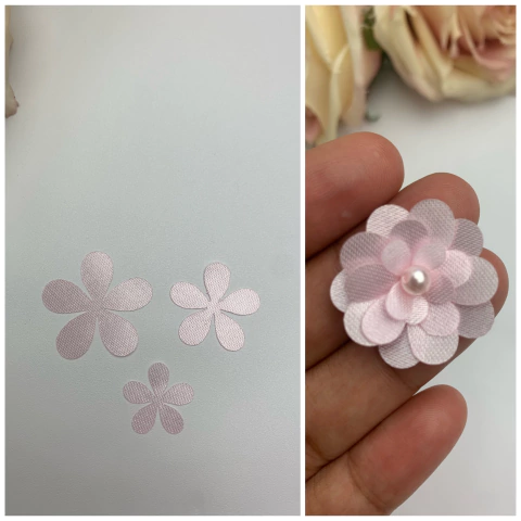 Aplique de flores em Cetim - Modelo 10- 3 tamanhos (1,5cm,2cm e 2,5cm) -