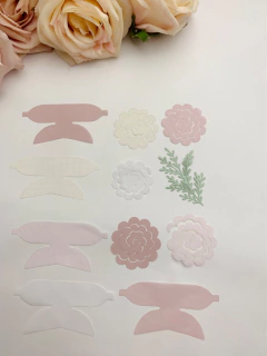 Kit flores Espiral para montar e lacinhos - Drimia