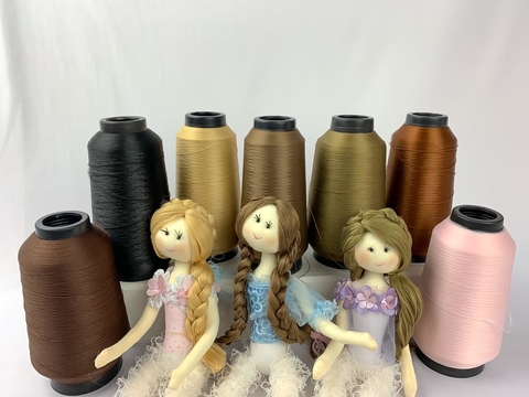 Fio 100 % poliéster para cabelo - Rolo
