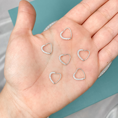 Piercing coração cravejado - comprar online