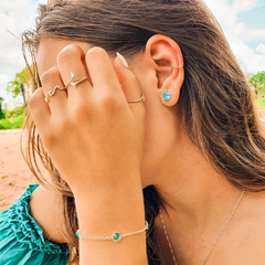 Brinco ponto de luz azul - comprar online
