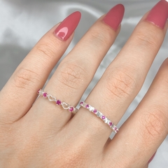Anel love liso rosa