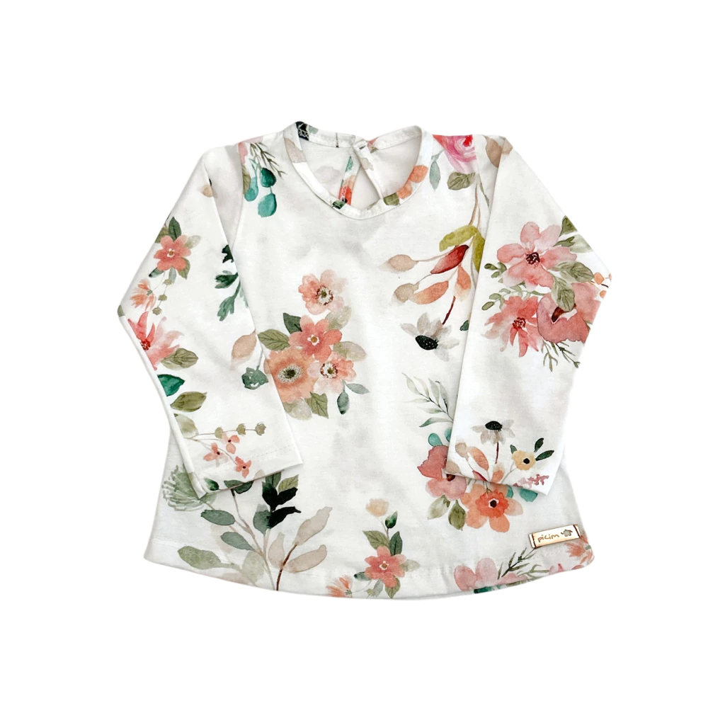 Remera Beba Estampa Flores Pilim T 12 A 36 Meses