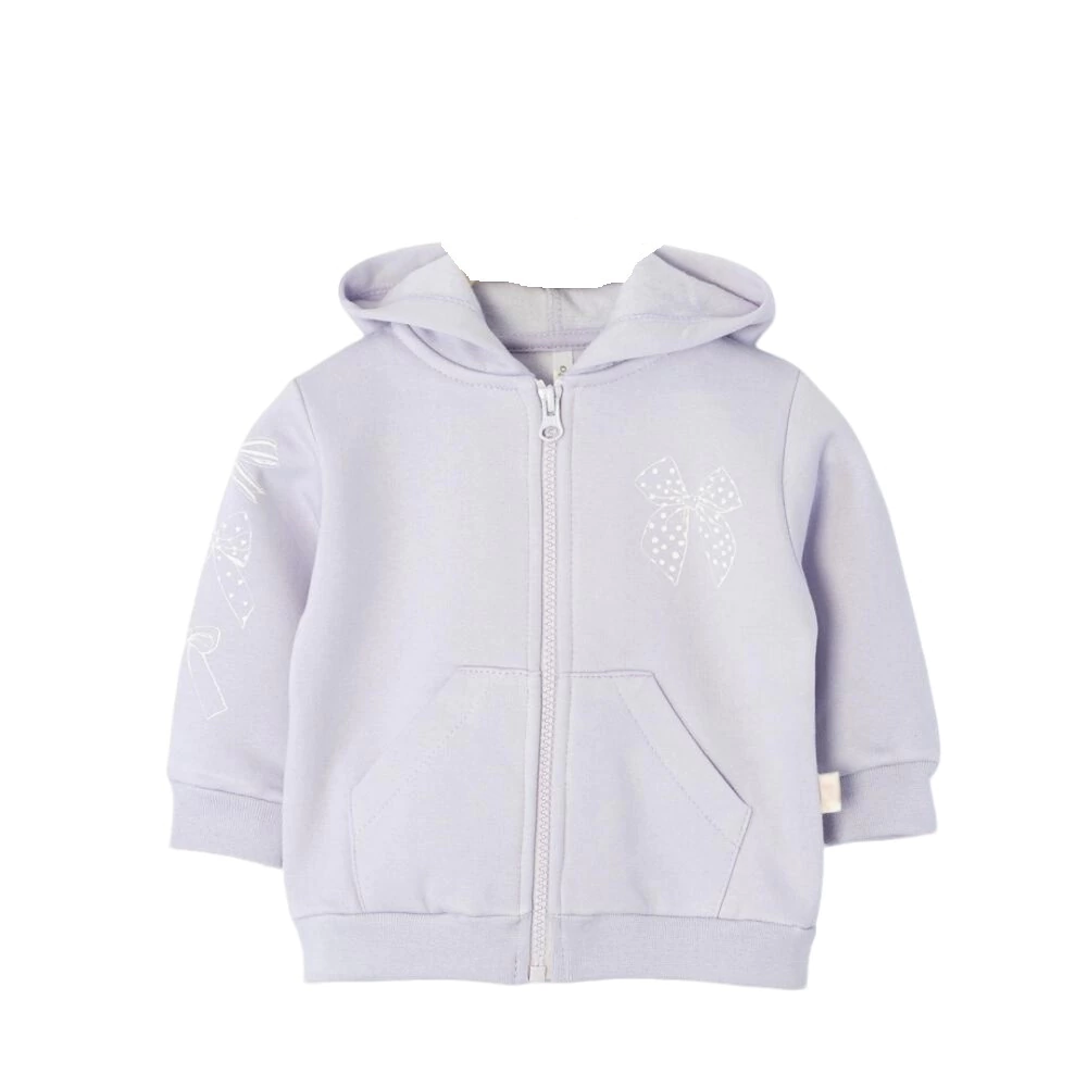 Campera Beba Nena Frizada Con Capucha Estampa Moño Gepetto