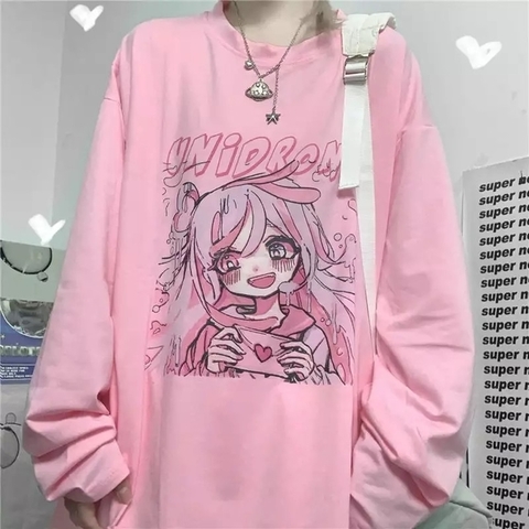 Manga longa kawaii pink