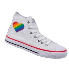 Tênis allstar lgbt bandeira coração masculino feminino na internet