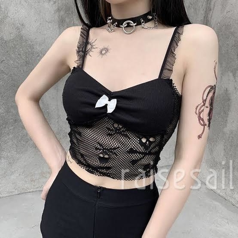 Cropped top caveiras