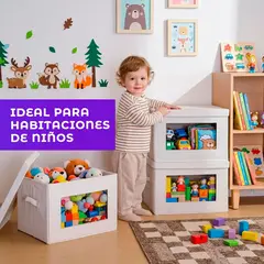 Imagen de Caja Organizadora Tela Ropa Placar 35x26x20cm Manija Ventana