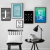 Composição 5 quadros decorativos Paleta Azul