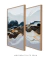 Conjunto com 2 quadros decorativos Ondas Abstratas