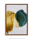 Quadro Abstrato com folhagem cinza, verde e dourado