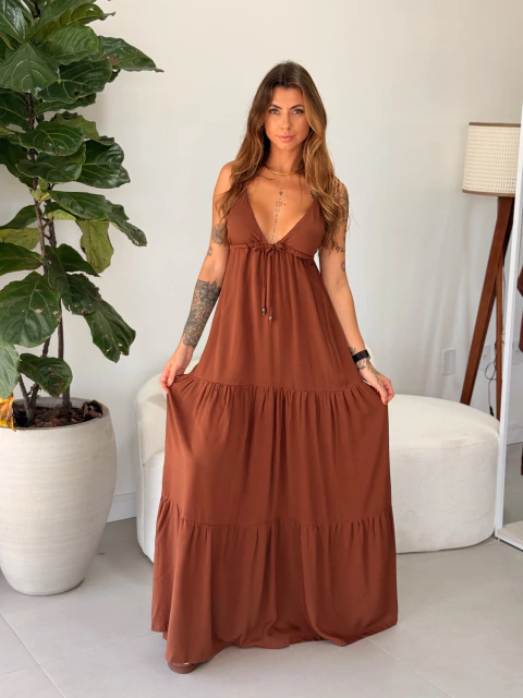 Dress Izabell marrom - comprar online