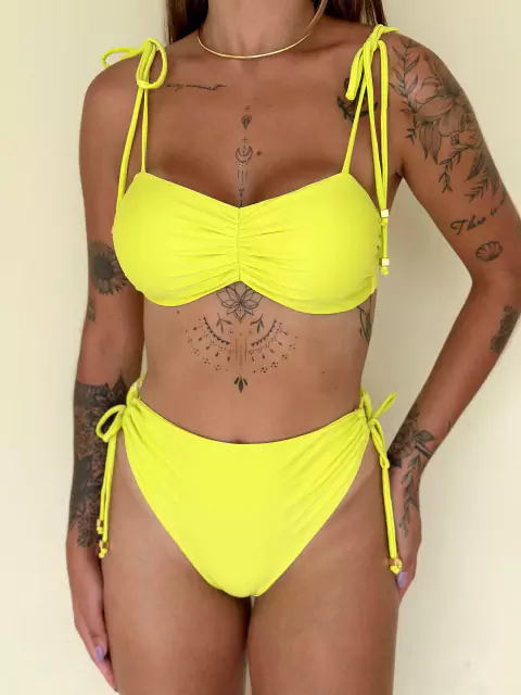 Calcinha alta rolotê malta verde lima