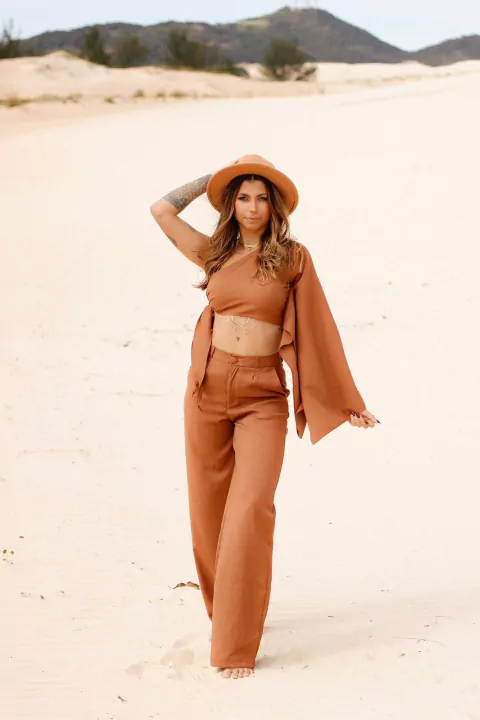 Blusa Ayla viscose marrom